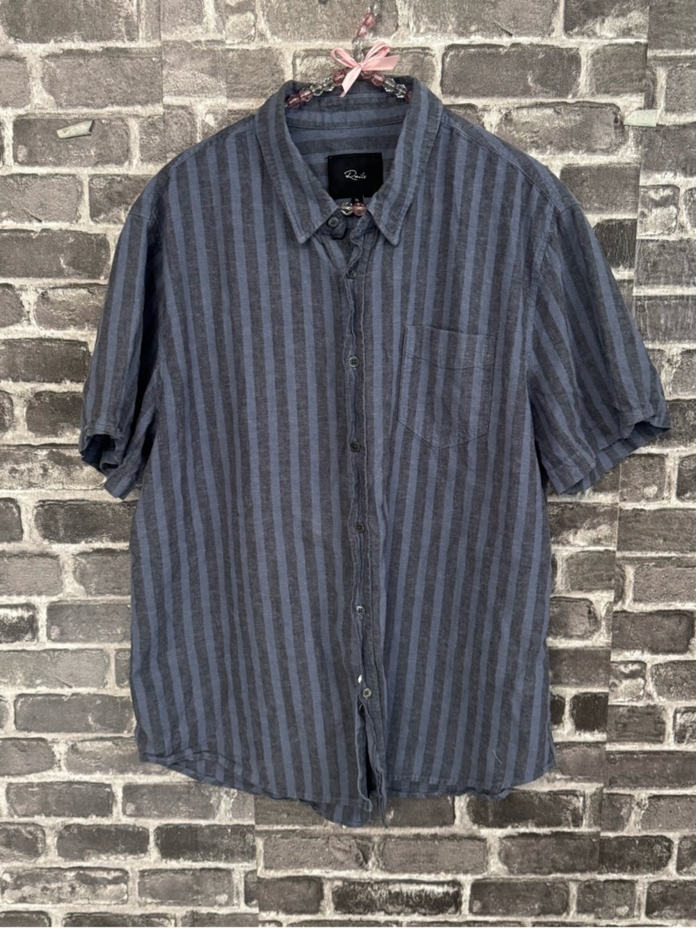 Rails CARSON shirt WILDER MARINE SAPPHIRE STRIPE blue gray linen button down